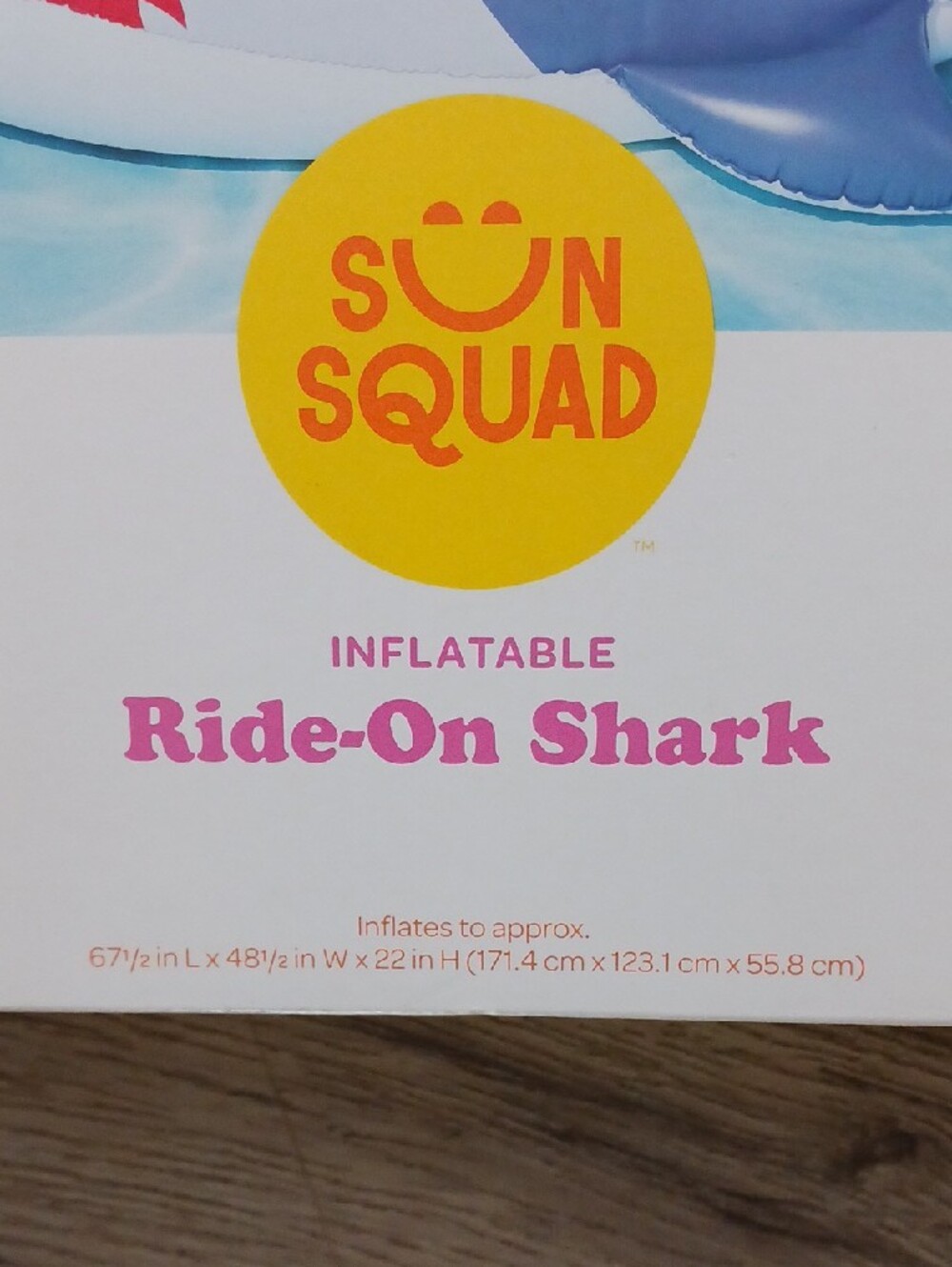 Target Sun Squad Inflatable Ride-On Shark NEW In Box - Picture 5 of 5